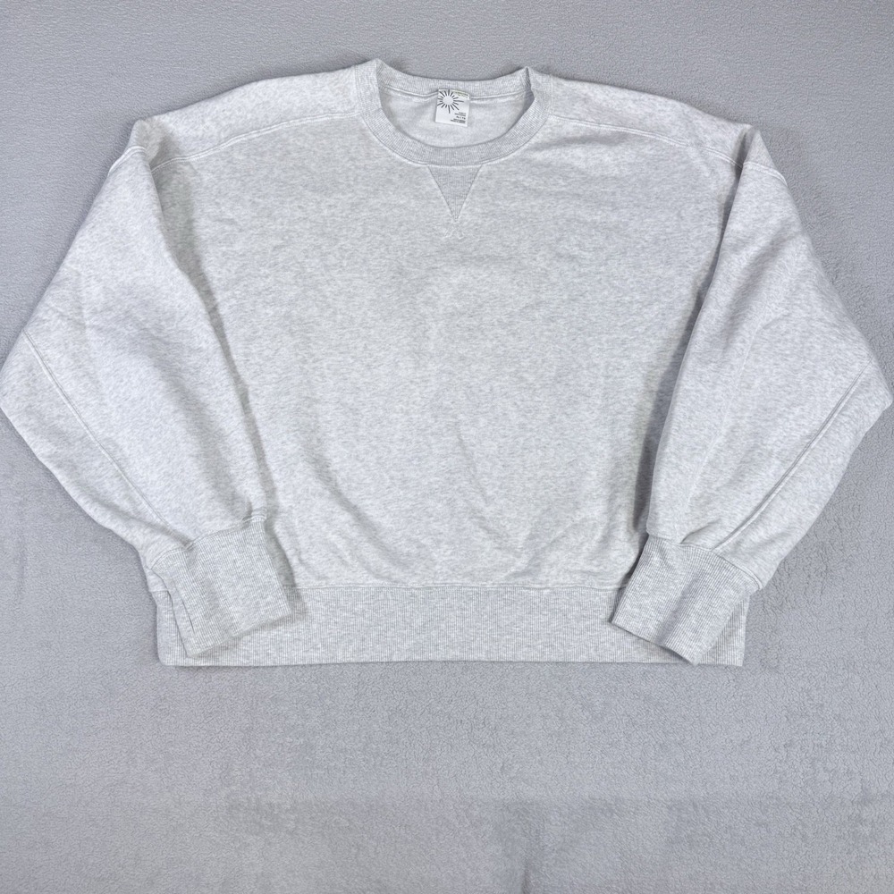 OFFLINE By Aerie Sweatshirt Size XL Gray Oversized Mock Neck Pullover Fleece